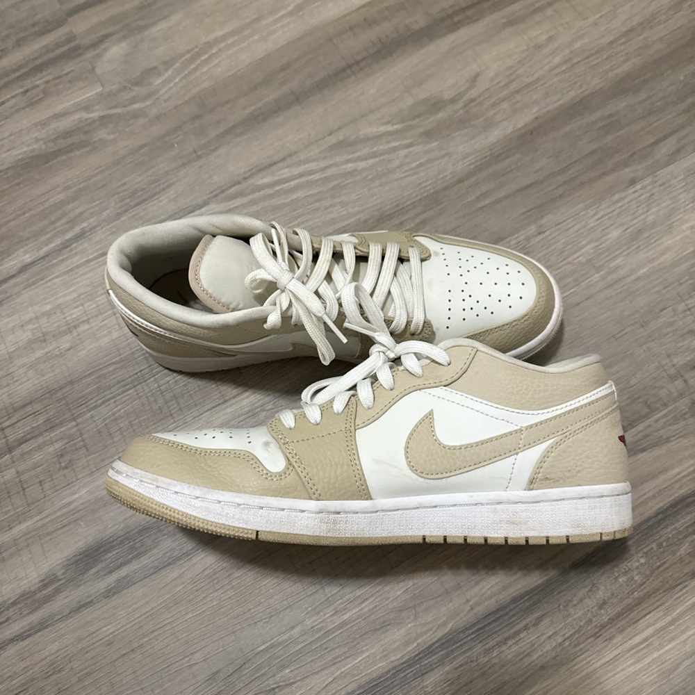 Jordan Low Top Sneakers in White and Beige